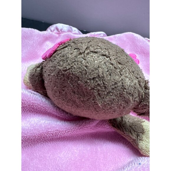 Small Wonders Pink Monkey Baby Security Blanket Rattle Satin Trim & Embroidered - Picture 8 of 10